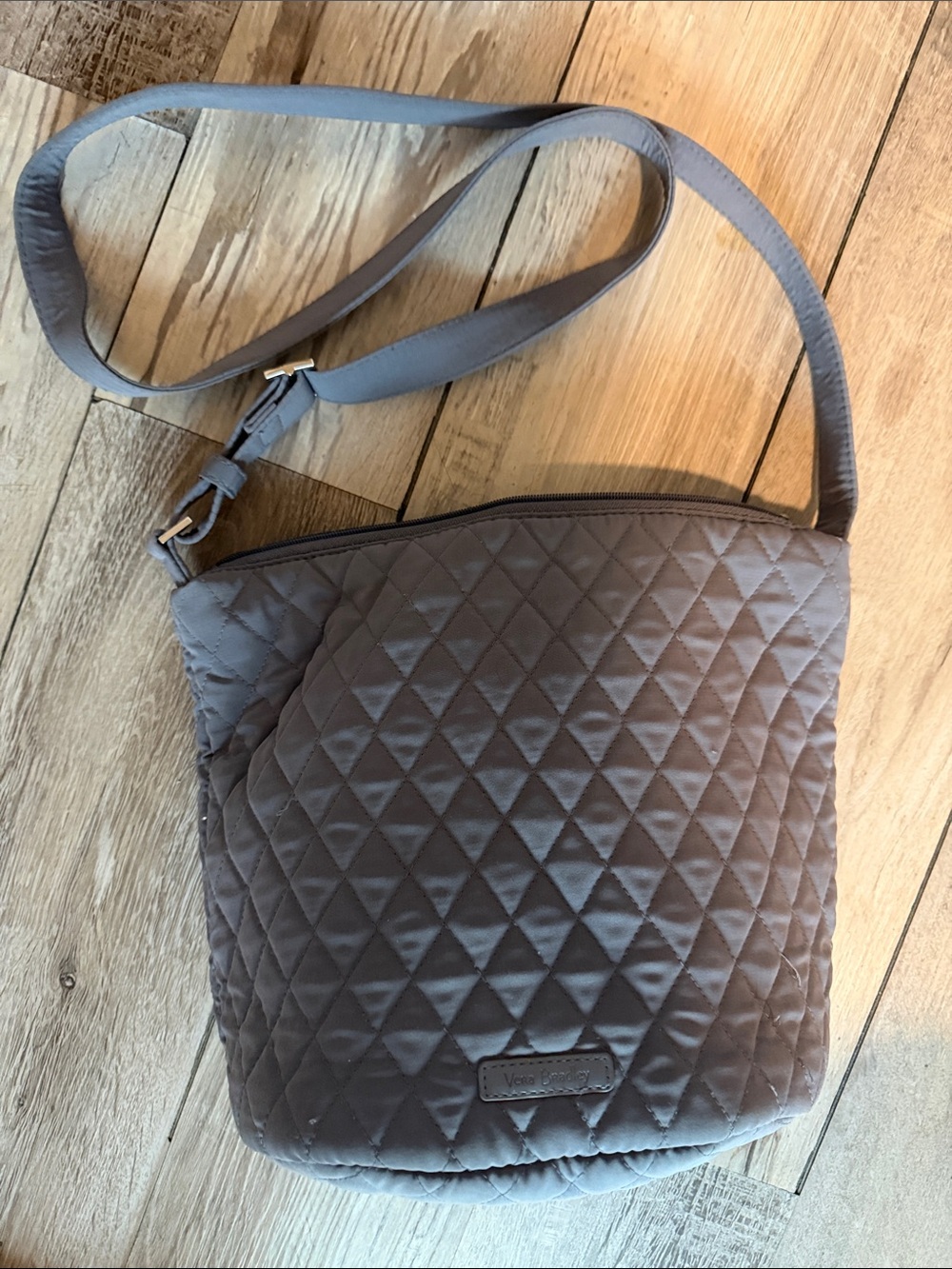Vera Bradley Quilted Taupe Crossbody Bag